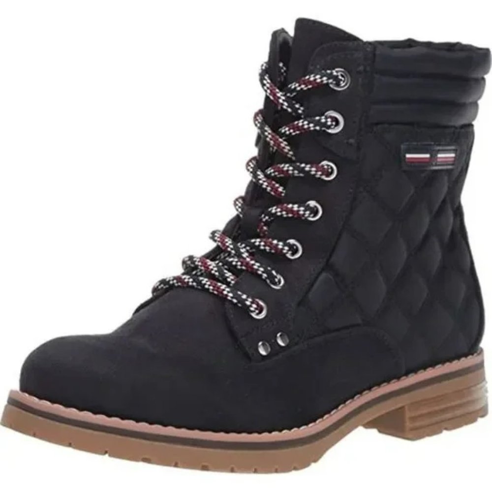 Tommy Hilfiger Boots Navy Blue Quilted Onella Fashion Hiking Boot Size 6.5 NIB